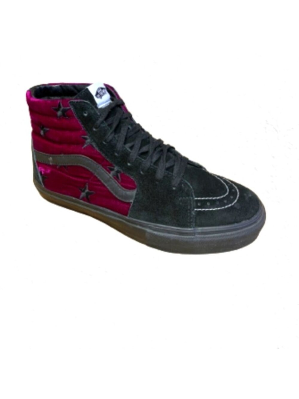 🔥RARE Supreme X Vans Sk8-Hi Velvet Stars Pink Black Mens
